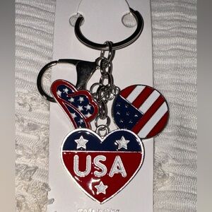Mint USA Heart Key Holder - Red, Blue, White